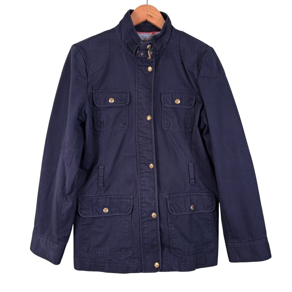 Banana Republic Women's‎ Large Lined Elbow Patch Zip Snap Belted Military Jacket